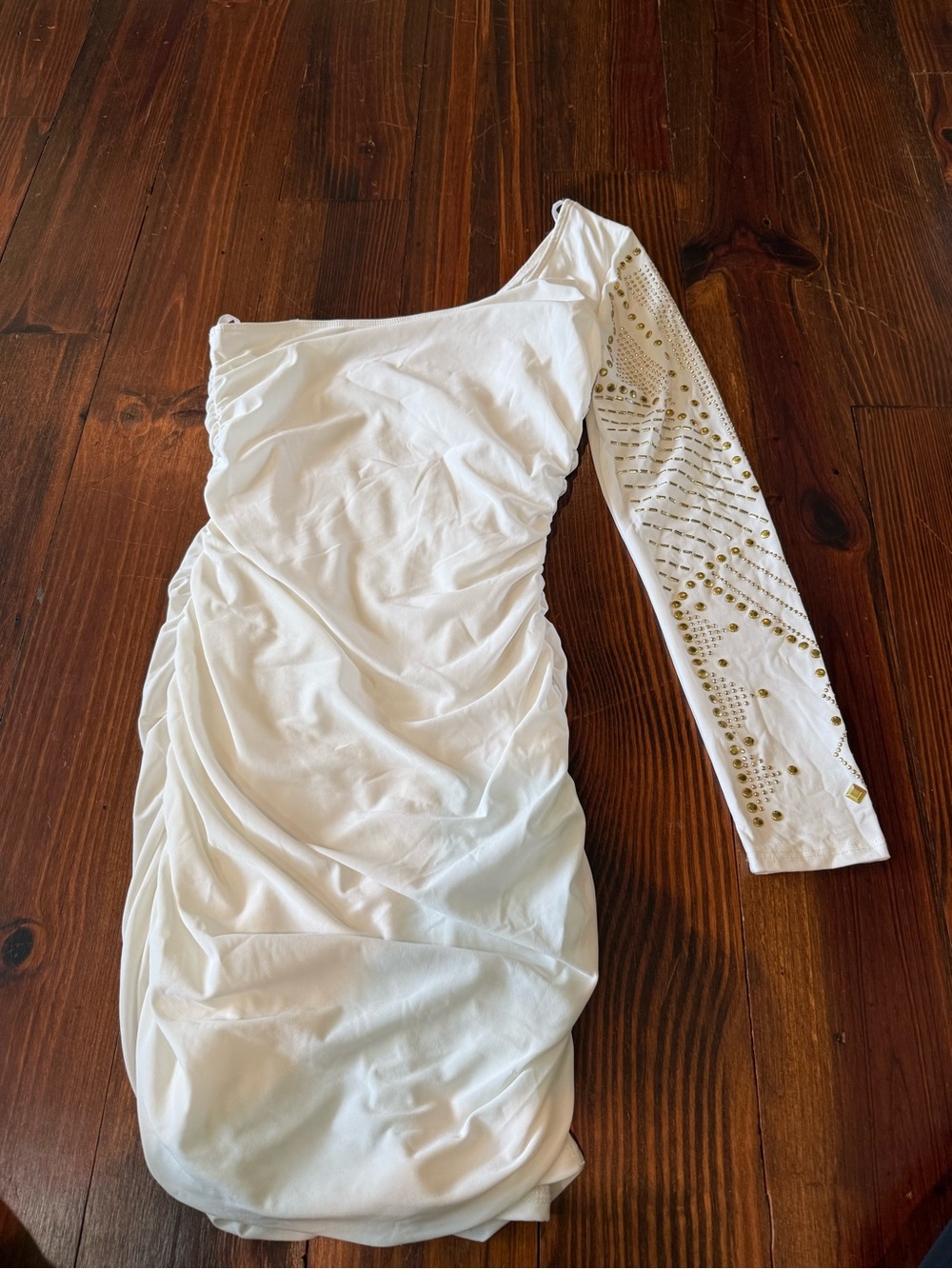 Body Central White One Sleeve Bodycon Dress